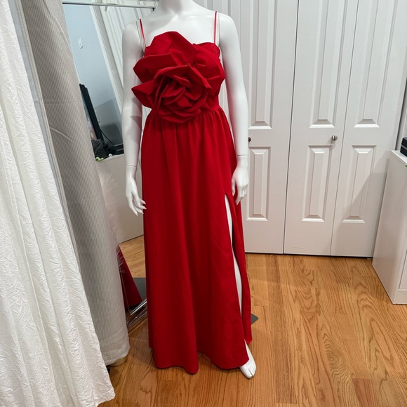 AKIRA Red Floral Maxi Dress - Picture 2 of 4